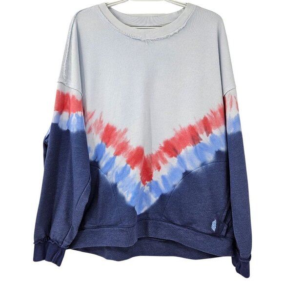 Free People Movement Ombre Metti Crew Sweatshirt Blue Women’s Size M Athleisure - Picture 3 of 13